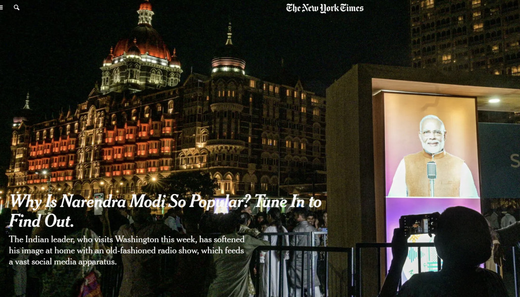 New York Times: Να γιατί ο πρωθυπουργός της Ινδίας είναι ο πιο δημοφιλής ηγέτης στον κόσμο!