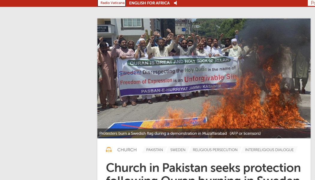 Ανησυχούν για αντίποινα οι Χριστιανοί του Πακιστάν μετά την καύση του κορανίου στη Σουηδία