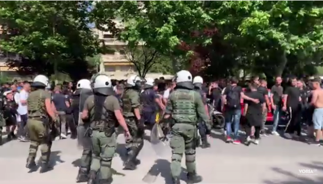 Μπλόκο Αστυνομίας στην Καμάρα- Χαμός από οπαδούς στο Μακεδονία Παλλάς (Vd)