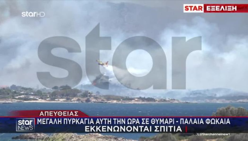 Καίγονται σπίτια στο Θυμάρι, διακοπή κυκλοφορίας - Σκληρές εικόνες (ΒΙΝΤΕΟ)