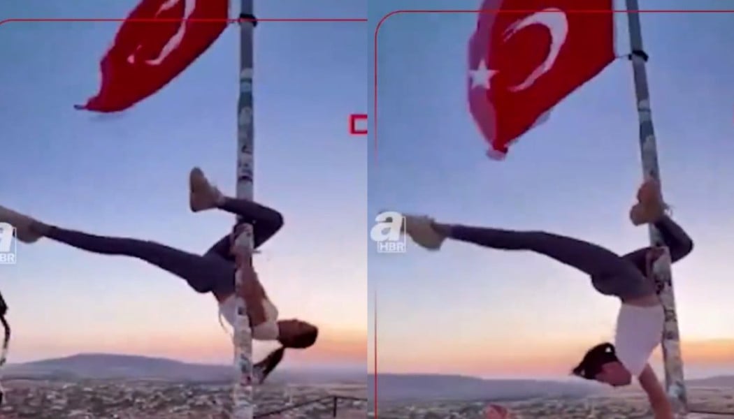 Σάλος στην Τουρκία: Τουρίστρια χορεύει pole dancing σε στύλο με την σημαία 