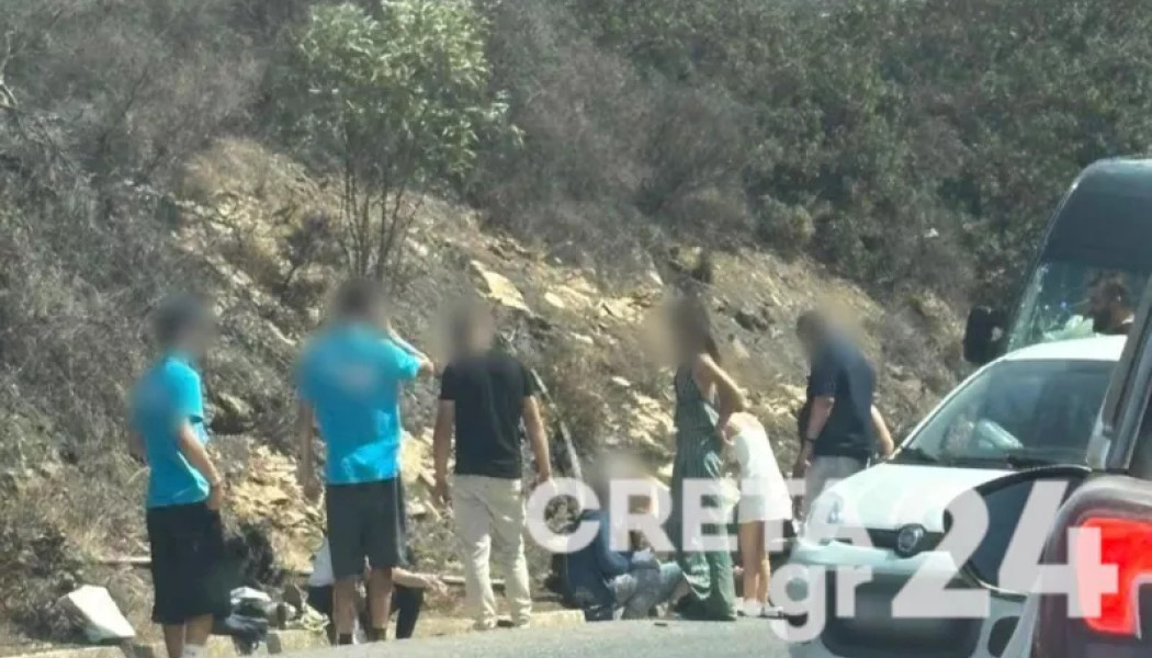 Σοβαρό τροχαίο στην Κρήτη: Μετωπική σύγκρουση δύο μίνι βαν