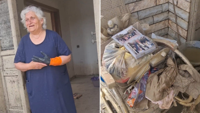 Θεσσαλία: Συγκλονίζει γιαγιά που μεγαλώνει μόνη την έξι μηνών εγγονούλα της μέσα στο πλημμυρισμένο της σπίτι