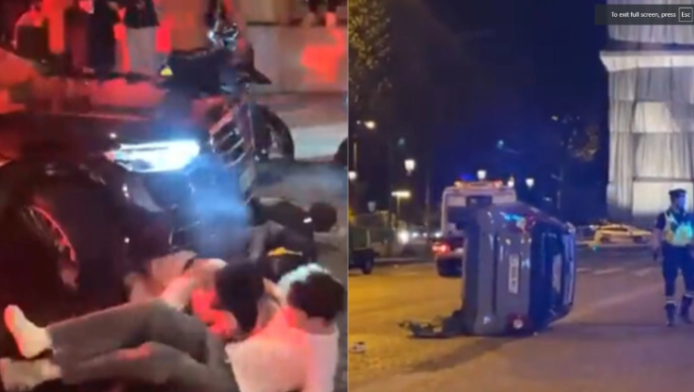 Σοκ στο Παρίσι! Αμάξι πέρασε μέσα απ’ το πλήθος και παρέσυρε φιλάθλους