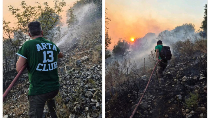 Η Θύρα 13 Άρτας μέσα στη φωτιά δίπλα στους πυροσβέστες (ΒΙΝΤΕΟ)