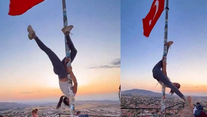 Σάλος στην Τουρκία με τουρίστρια! Έκανε pole dancing στον ιστό της σημαίας