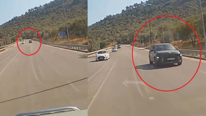 Βίντεο-σοκ: Μπαίνει σε αντίθετο ρεύμα και αποφεύγει αυτοκίνητο... από δεξιά