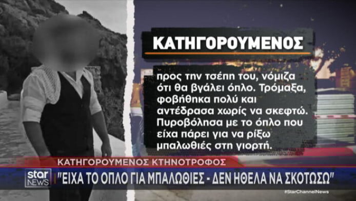 Φονικό Χανιά: "Είχα το όπλο για μπαλωθιές, δεν ήθελα να σκοτώσω"