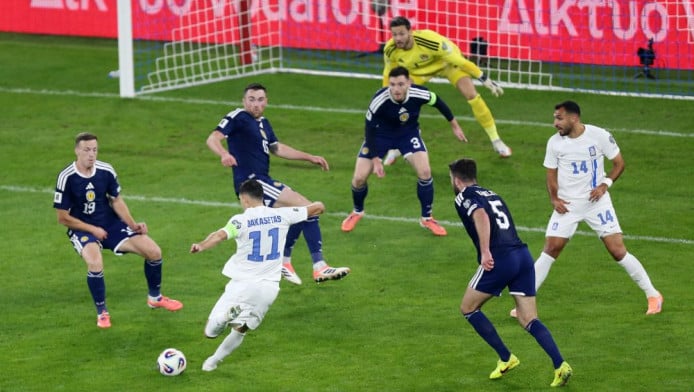 Γρήγορο γκολ ο Μπακασέτας!Live: Ελλάδα - Σκωτία 1-0 (ΒΙΝΤΕΟ)