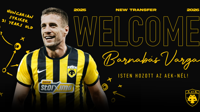 Ανακοίνωσε Βάργκα η ΑΕΚ! Μέχρι το 2029 στη Νέα Φιλαδέλφεια