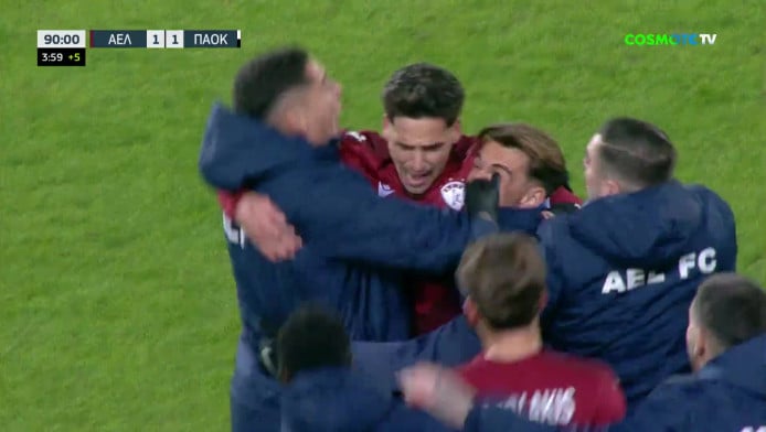 Σκόραρε στο 94' η ΑΕΛ, αλλά ακυρώθηκε με VAR για χέρι - Δείτε τη φάση (Vid)
