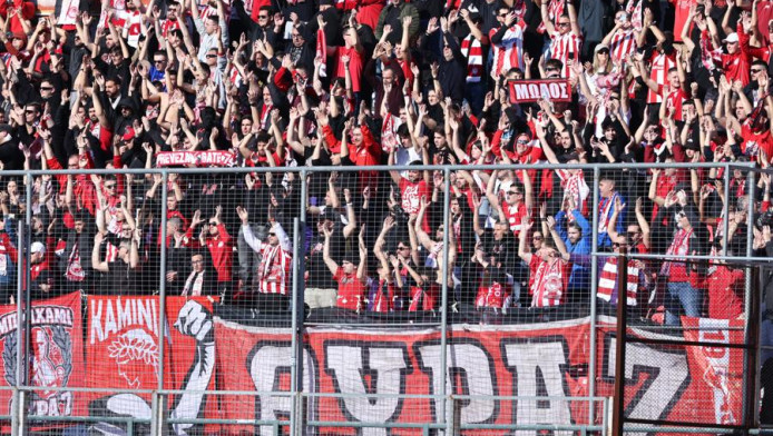 Ερυθρόλευκη απόβαση στις Σέρρες - Δυναμικό παρών στις εξέδρες (ΦΩΤΟ)