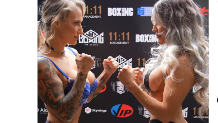 Αθλήτρια ζυγίστηκε φορώντας μόνο ταινία και μπογιά σώματος (ΦΩΤΟ & ΒΙΝΤΕΟ)