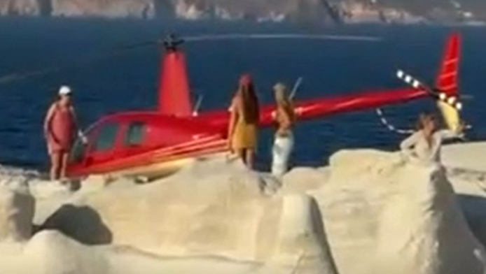 Eισαγγελέας για το ελικόπτερο που «πάρκαρε» στο Σαρακήνικο (BINTEO)