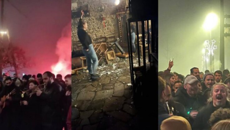 Λάρισα: Χαμός στο πάρτι… κλεισίματος μαγαζιού - "Έφευγαν" μέχρι και τραπέζια (Εικόνες – Βίντεο)