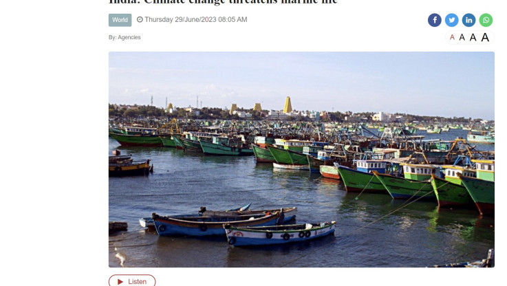 Η κλιματική αλλαγή επηρεάζει τη θαλάσσια ζωή και ο ρόλος της Ινδίας στην καταπολέμηση του προβλήματος