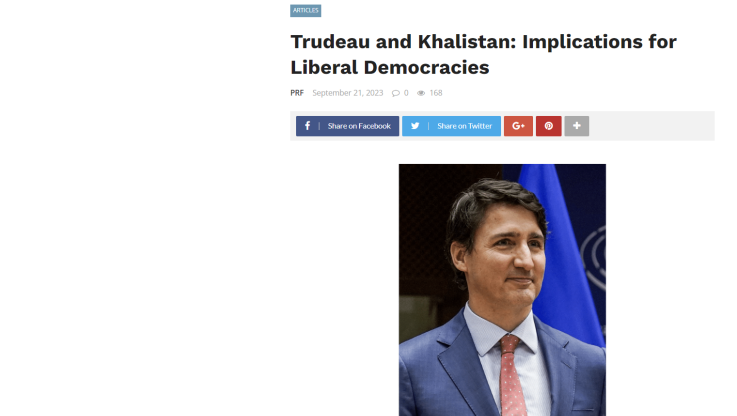 Η Ινδία κατηγορεί τον Καναδό πρωθυπουργό για σχέσεις με τρομοκρατικά στοιχεία