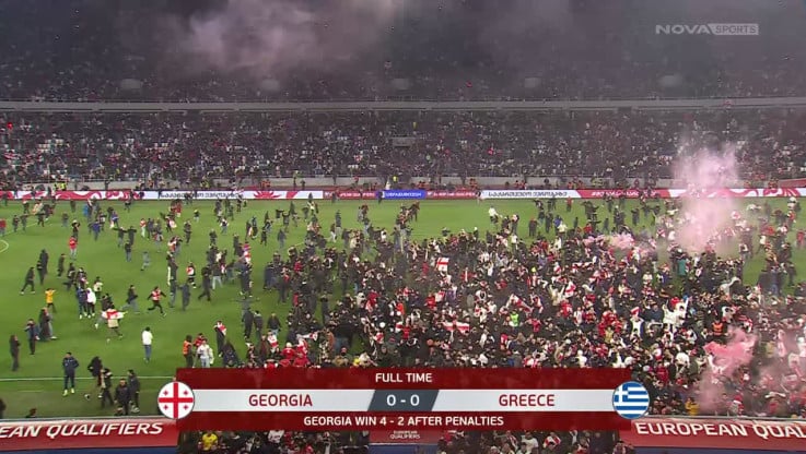 Η Γεωργία γιορτάζει! "Ντου" χιλιάδων οπαδών στο γήπεδο μετά την πρόκριση με Ελλάδα (ΒΙΝΤΕΟ)