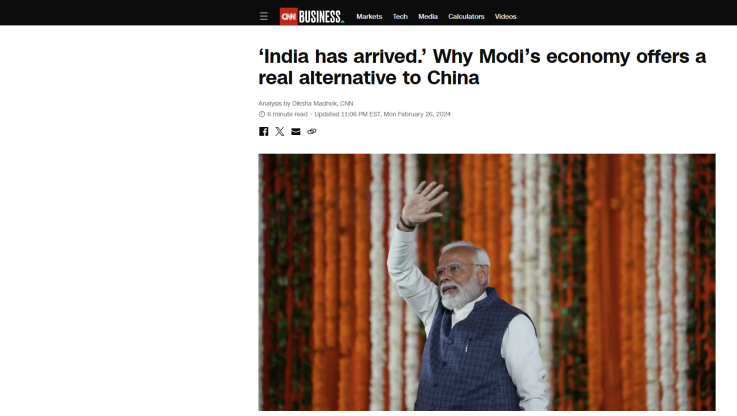 Αποθεωτικό δημοσίευμα στο CNN για την οικονομία της Ινδίας