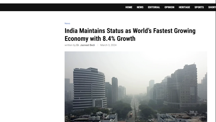 Tαχύτερα αναπτυσσόμενη οικονομία στον κόσμο η Ινδία!