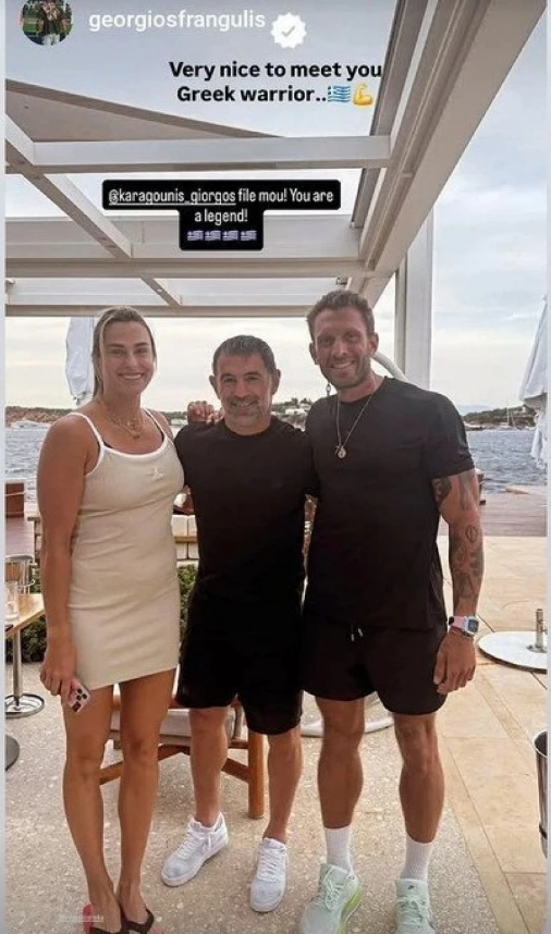 Η viral φωτογραφία της Σαμπαλένκα με τον Καραγκούνη (ΒΙΝΤΕΟ)
