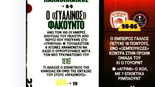 Πρωτοσέλιδο για Παναθηναϊκό: «Ο γυάλινος Πελίστρι» (ΒΙΝΤΕΟ)