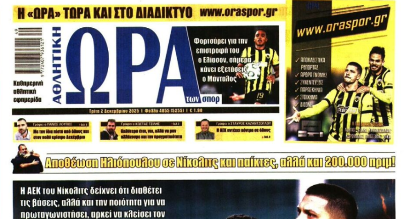 Χαμόγελα Νίκολιτς για Ελίασον - Ευχάριστα νέα