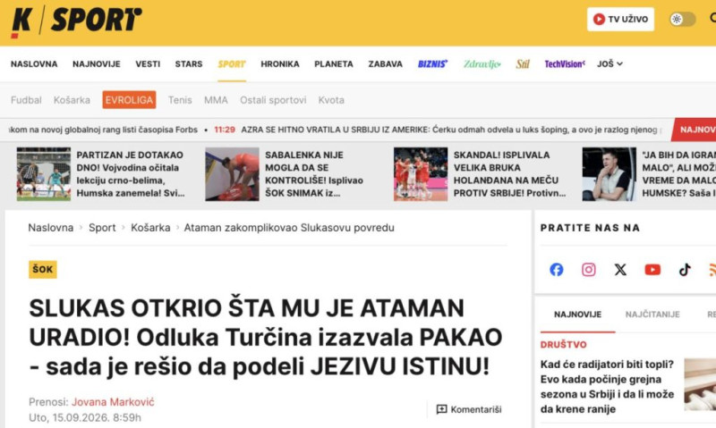 Η αποκάλυψη Σλούκα για τον Αταμάν και τον τραυματισμό του